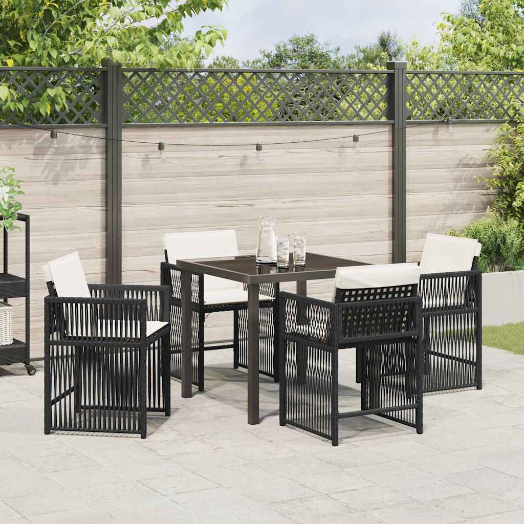 Ensemble de salle à manger pour jardin 5 pcs Noir polyrotin - XIOS