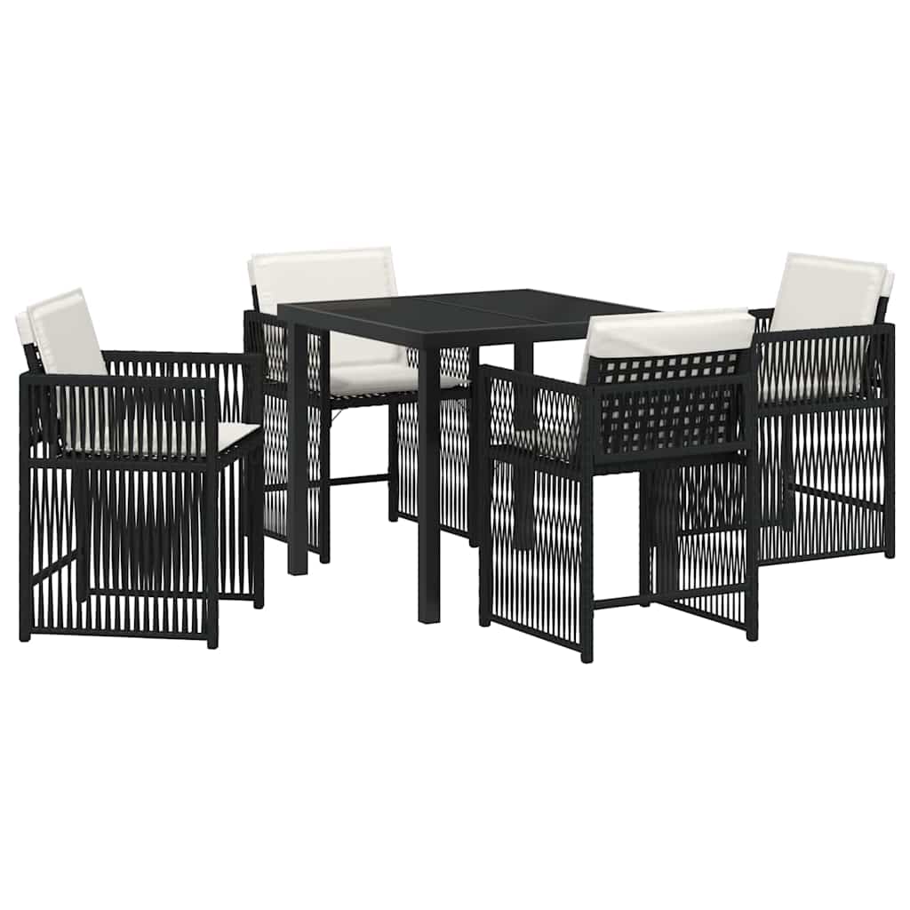 Ensemble de salle à manger pour jardin 5 pcs Noir polyrotin - XIOS