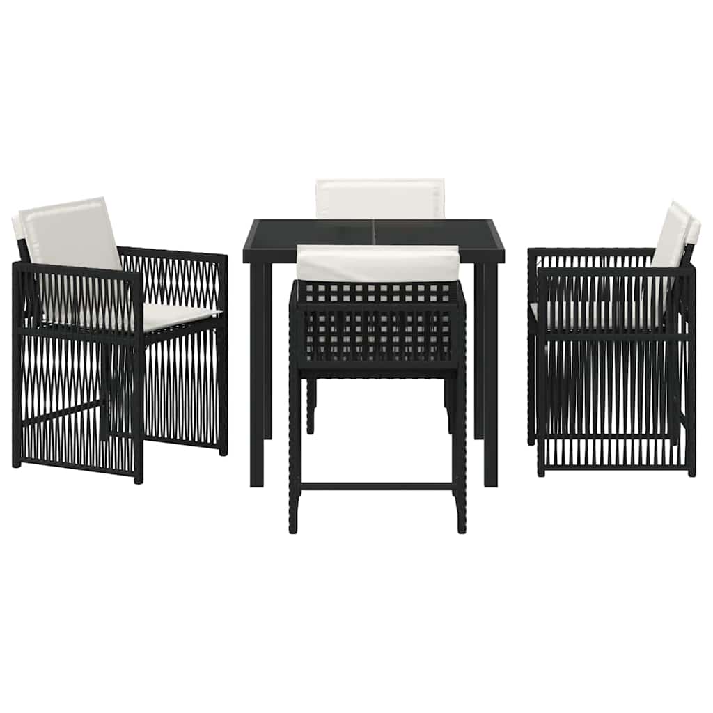 Ensemble de salle à manger pour jardin 5 pcs Noir polyrotin - XIOS