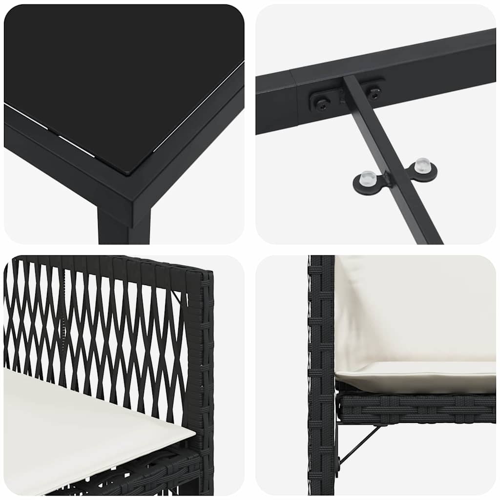 Ensemble de salle à manger pour jardin 5 pcs Noir polyrotin - XIOS