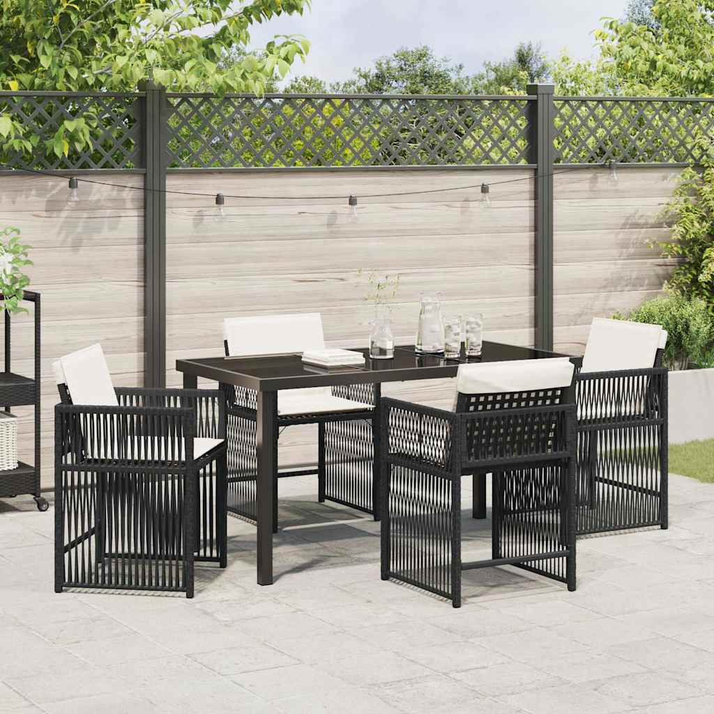 Ensemble de salle à manger pour jardin 5 pcs Noir polyrotin - XIOS