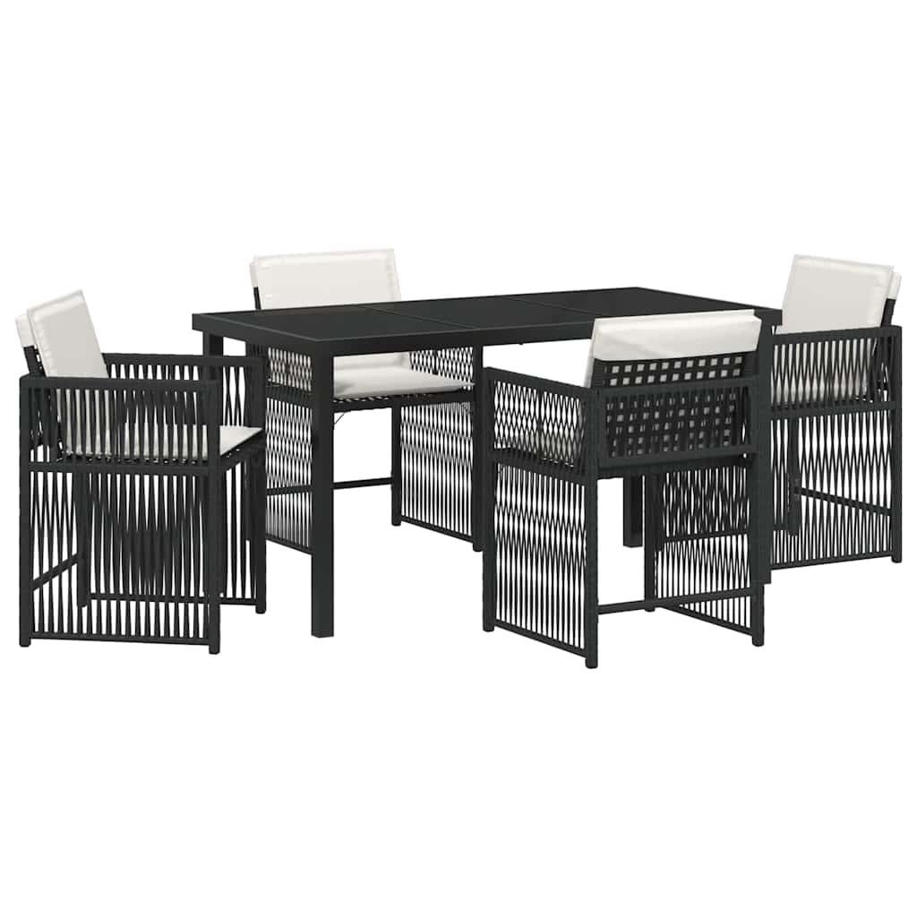 Ensemble de salle à manger pour jardin 5 pcs Noir polyrotin - XIOS