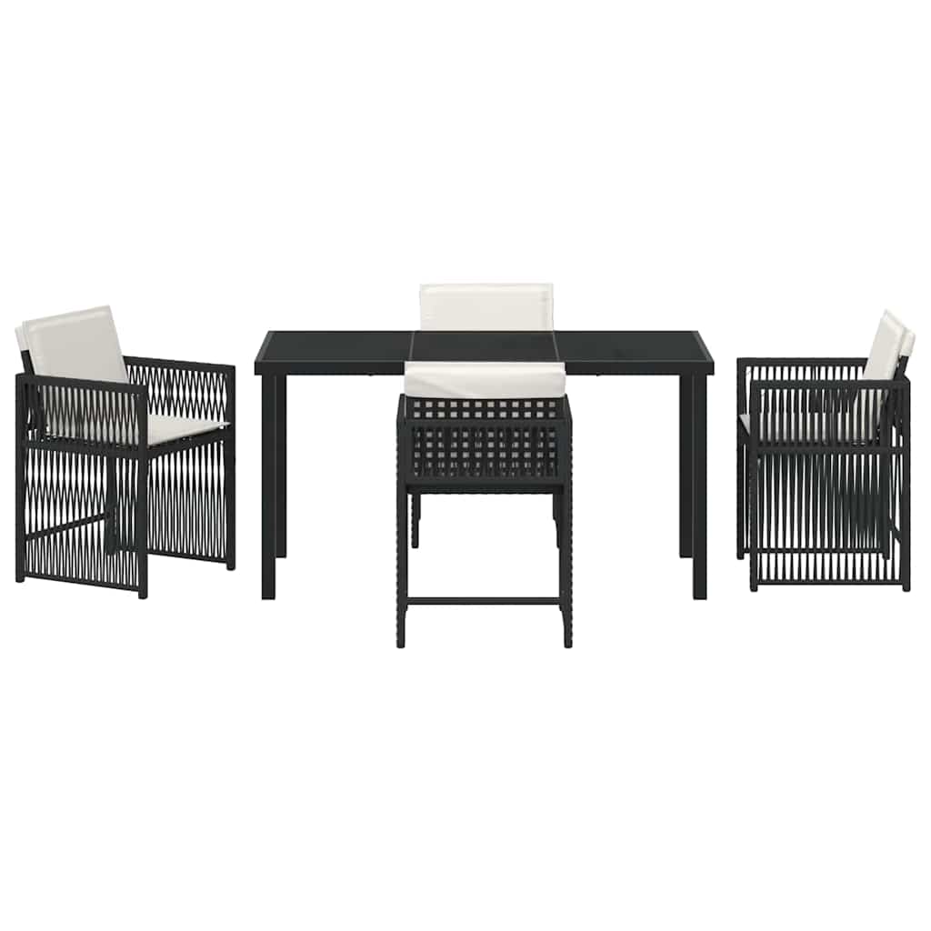 Ensemble de salle à manger pour jardin 5 pcs Noir polyrotin - XIOS