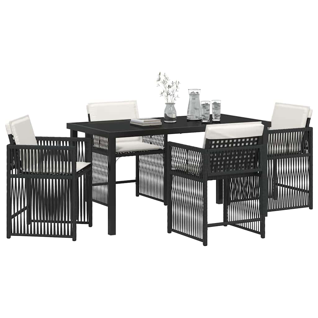 Ensemble de salle à manger pour jardin 5 pcs Noir polyrotin - XIOS