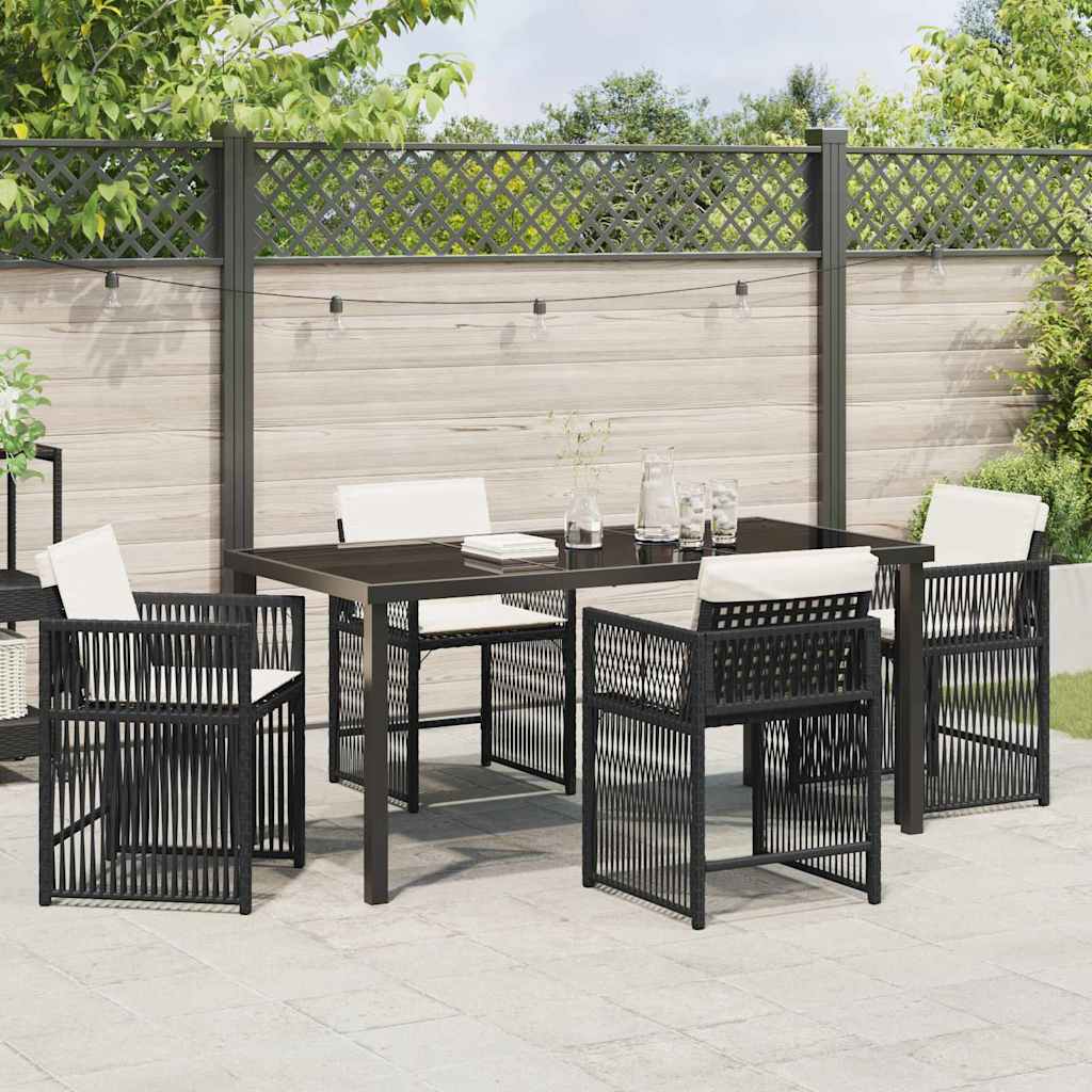 Ensemble de salle à manger pour jardin 5 pcs Noir polyrotin - XIOS