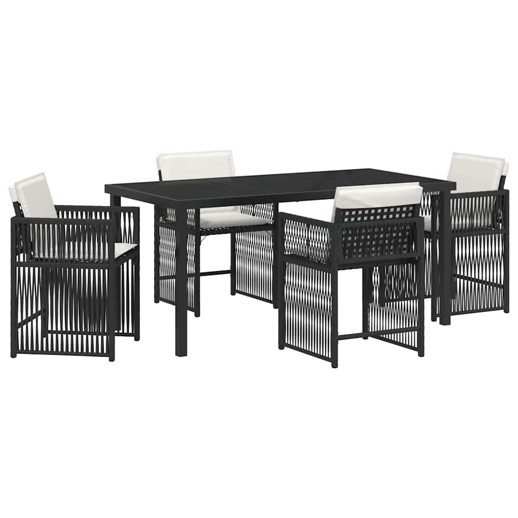 Ensemble de salle à manger pour jardin 5 pcs Noir polyrotin - XIOS