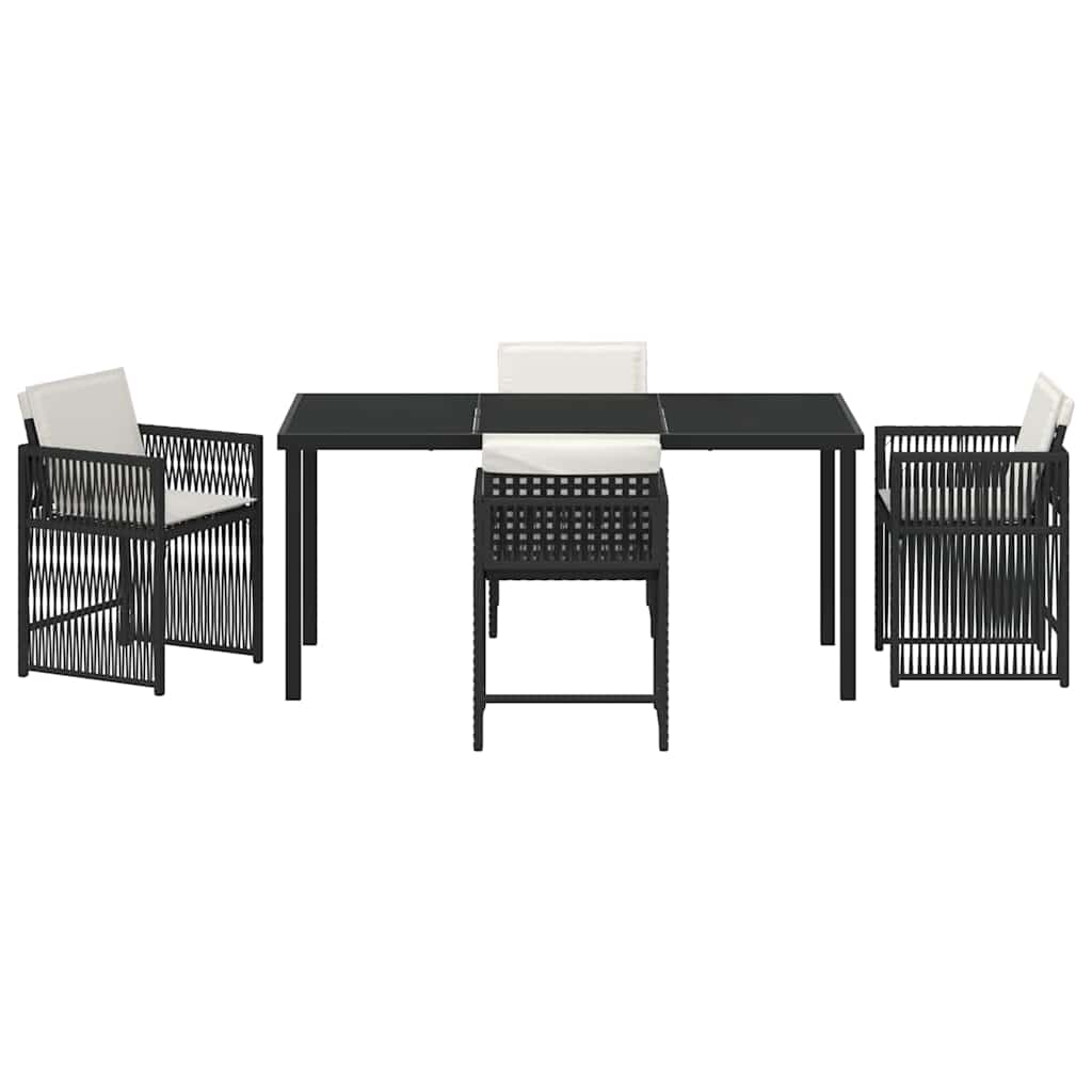 Ensemble de salle à manger pour jardin 5 pcs Noir polyrotin - XIOS