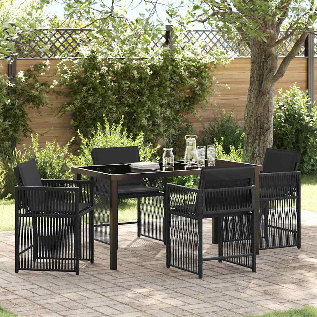 Ensemble de salle à manger pour jardin 5 pcs Noir polyrotin - XIOS