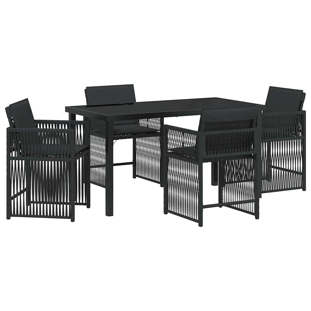 Ensemble de salle à manger pour jardin 5 pcs Noir polyrotin - XIOS