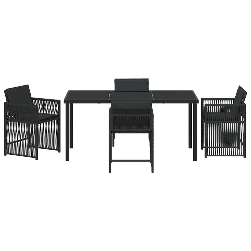 Ensemble de salle à manger pour jardin 5 pcs Noir polyrotin - XIOS
