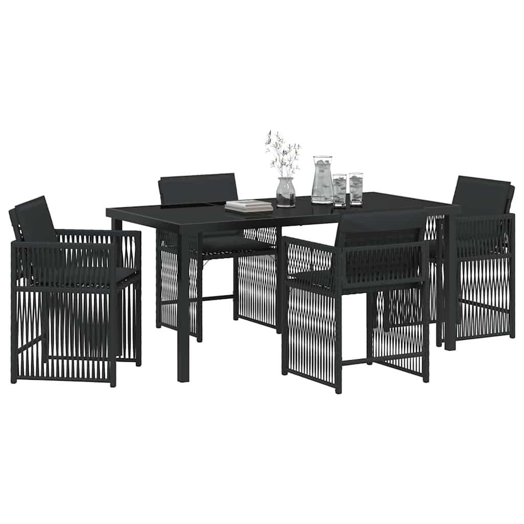 Ensemble de salle à manger pour jardin 5 pcs Noir polyrotin - XIOS