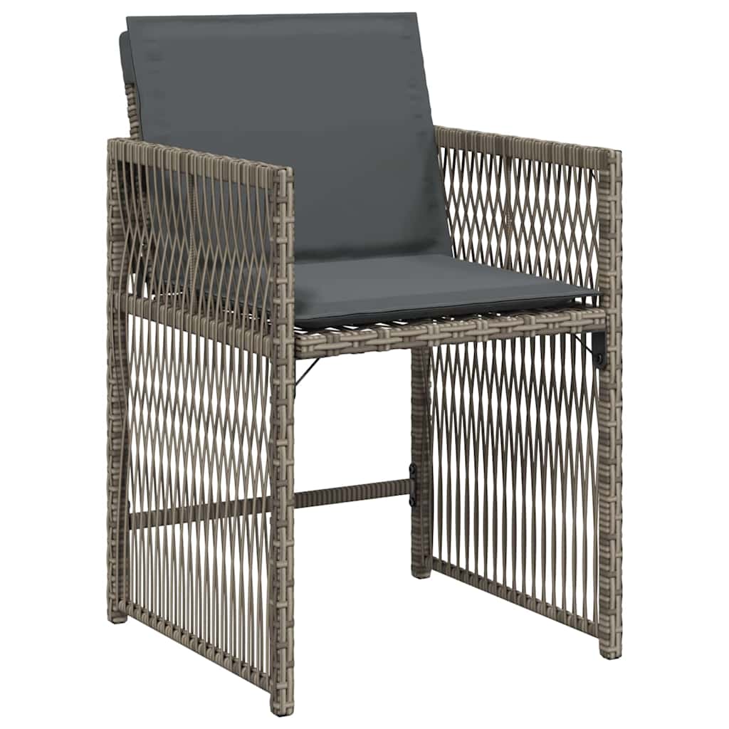 Ensemble de salle à manger pour jardin 9 pcs Gris polyrotin - XIOS