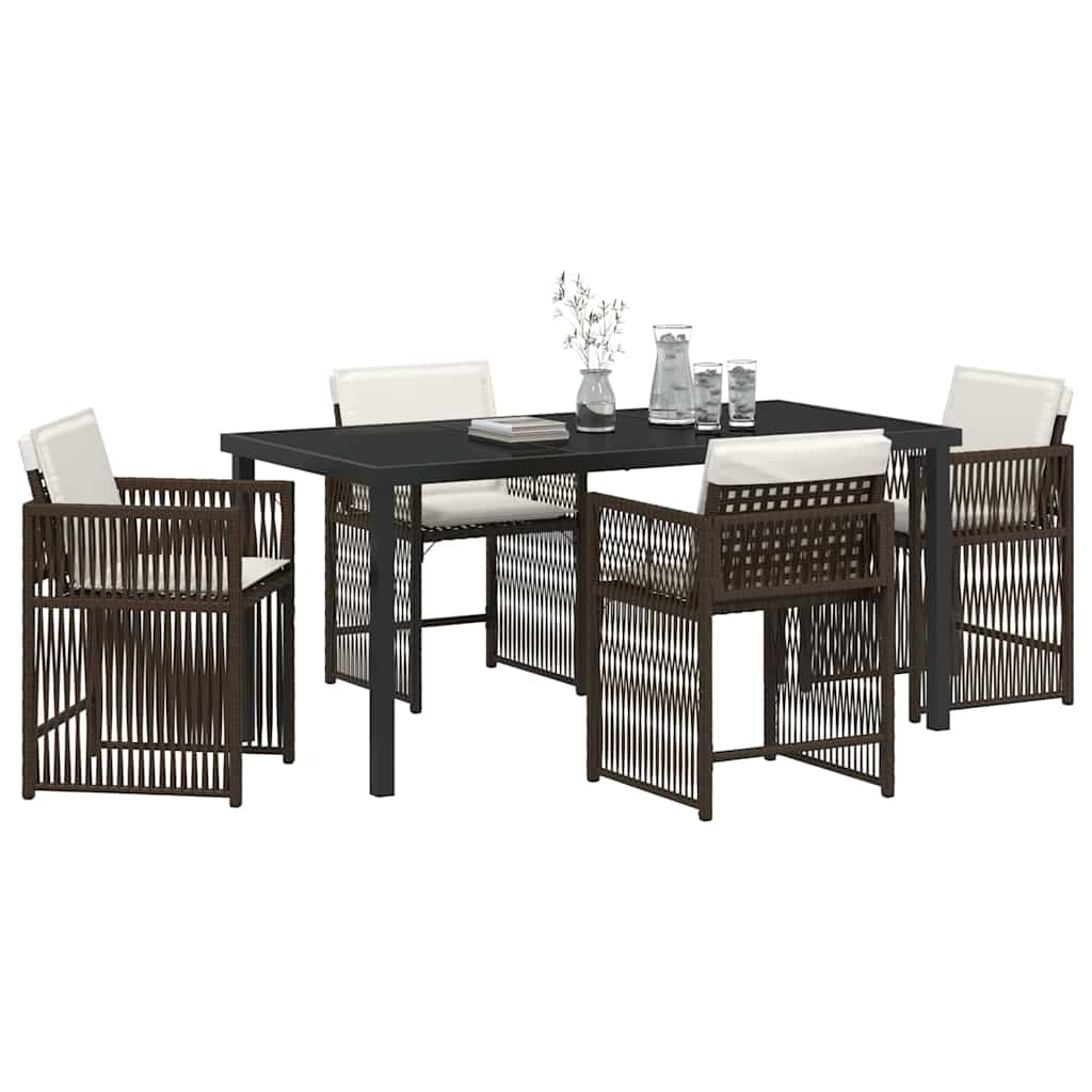 Ensemble de salle à manger pour jardin 5 pcs Marron polyrotin - XIOS