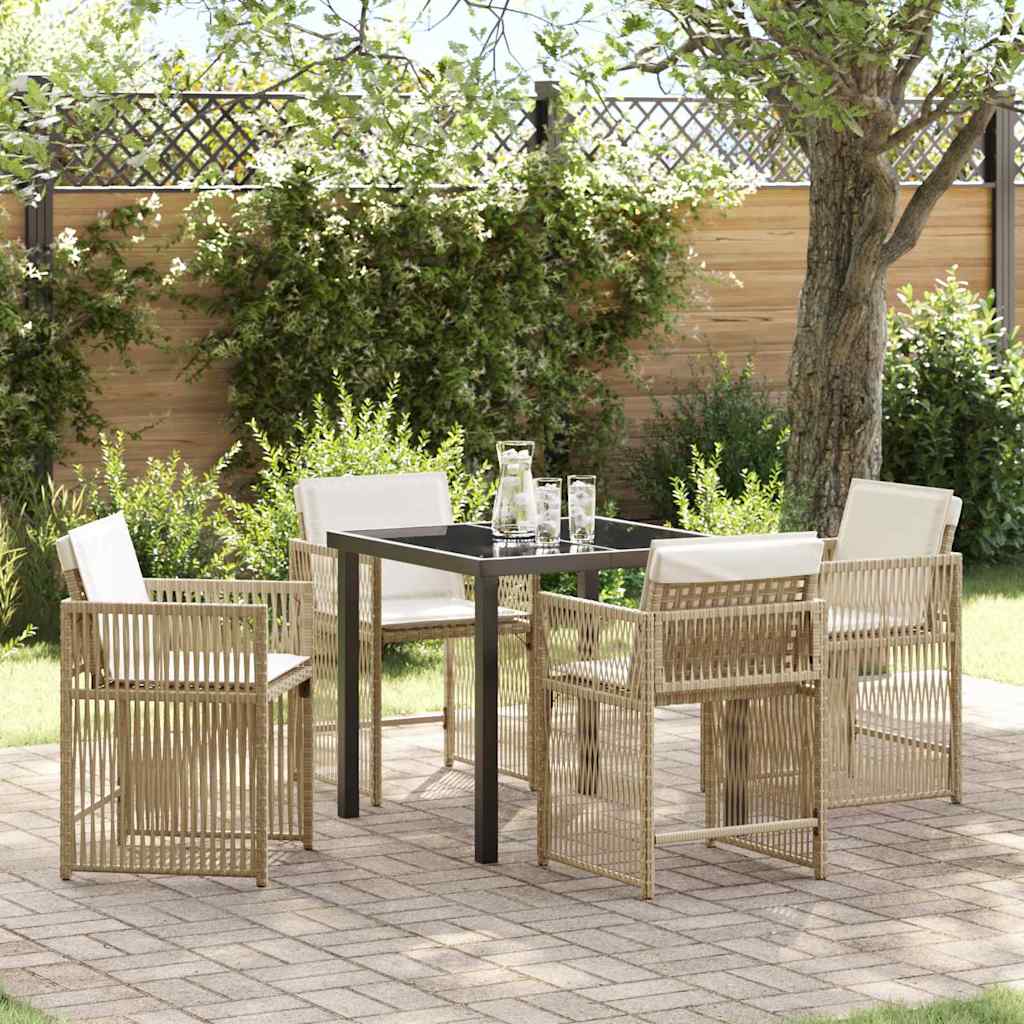 Ensemble de salle à manger pour jardin 5 pcs Beige polyrotin - XIOS