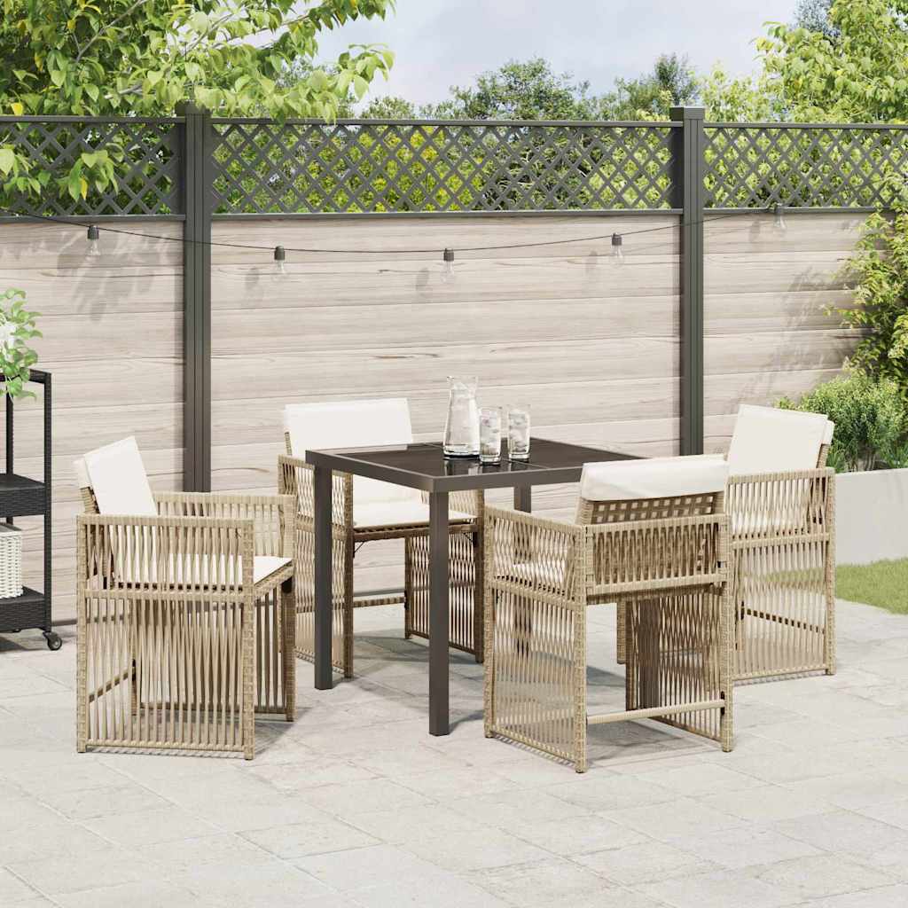 Ensemble de salle à manger pour jardin 5 pcs Beige polyrotin - XIOS