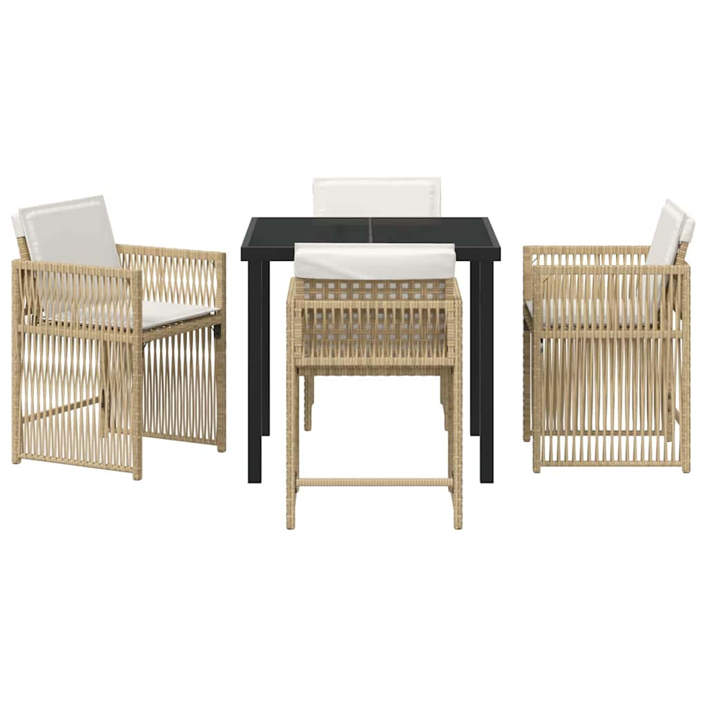 Ensemble de salle à manger pour jardin 5 pcs Beige polyrotin - XIOS