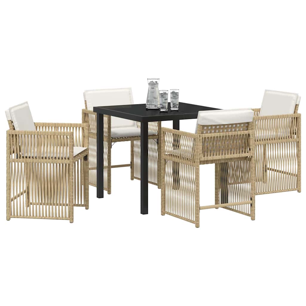 Ensemble de salle à manger pour jardin 5 pcs Beige polyrotin - XIOS
