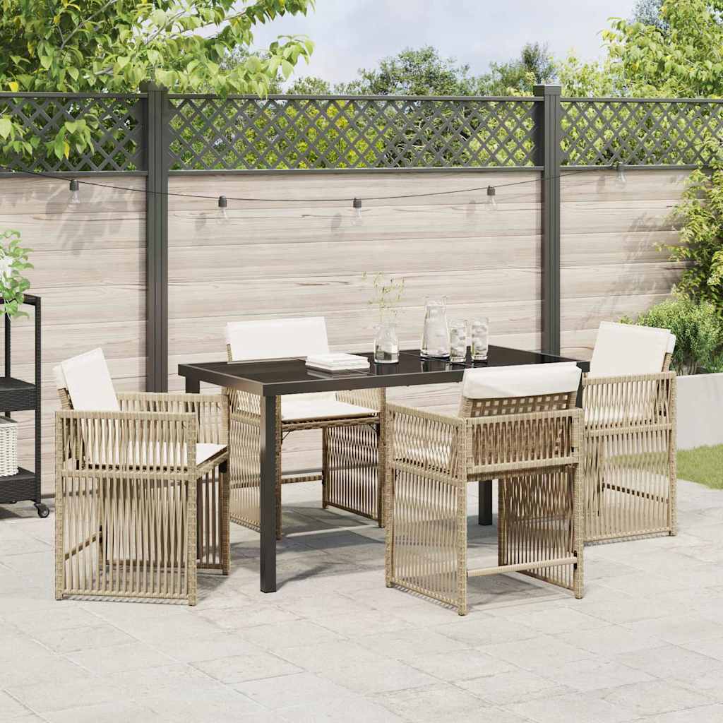 Ensemble de salle à manger pour jardin 5 pcs Beige polyrotin - XIOS
