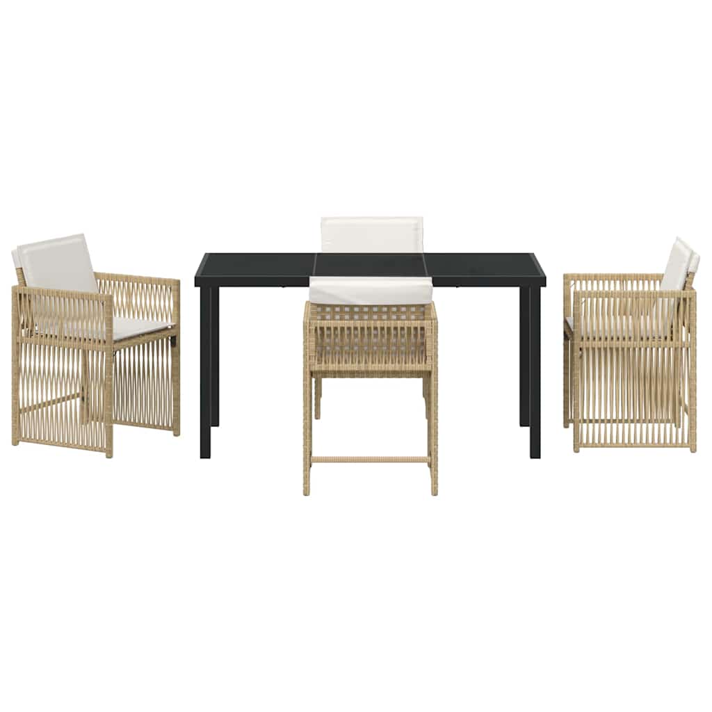 Ensemble de salle à manger pour jardin 5 pcs Beige polyrotin - XIOS