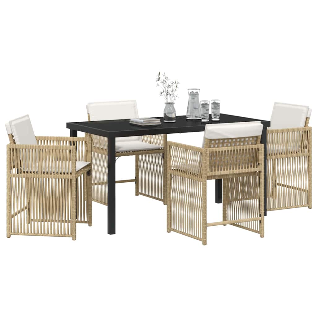 Ensemble de salle à manger pour jardin 5 pcs Beige polyrotin - XIOS
