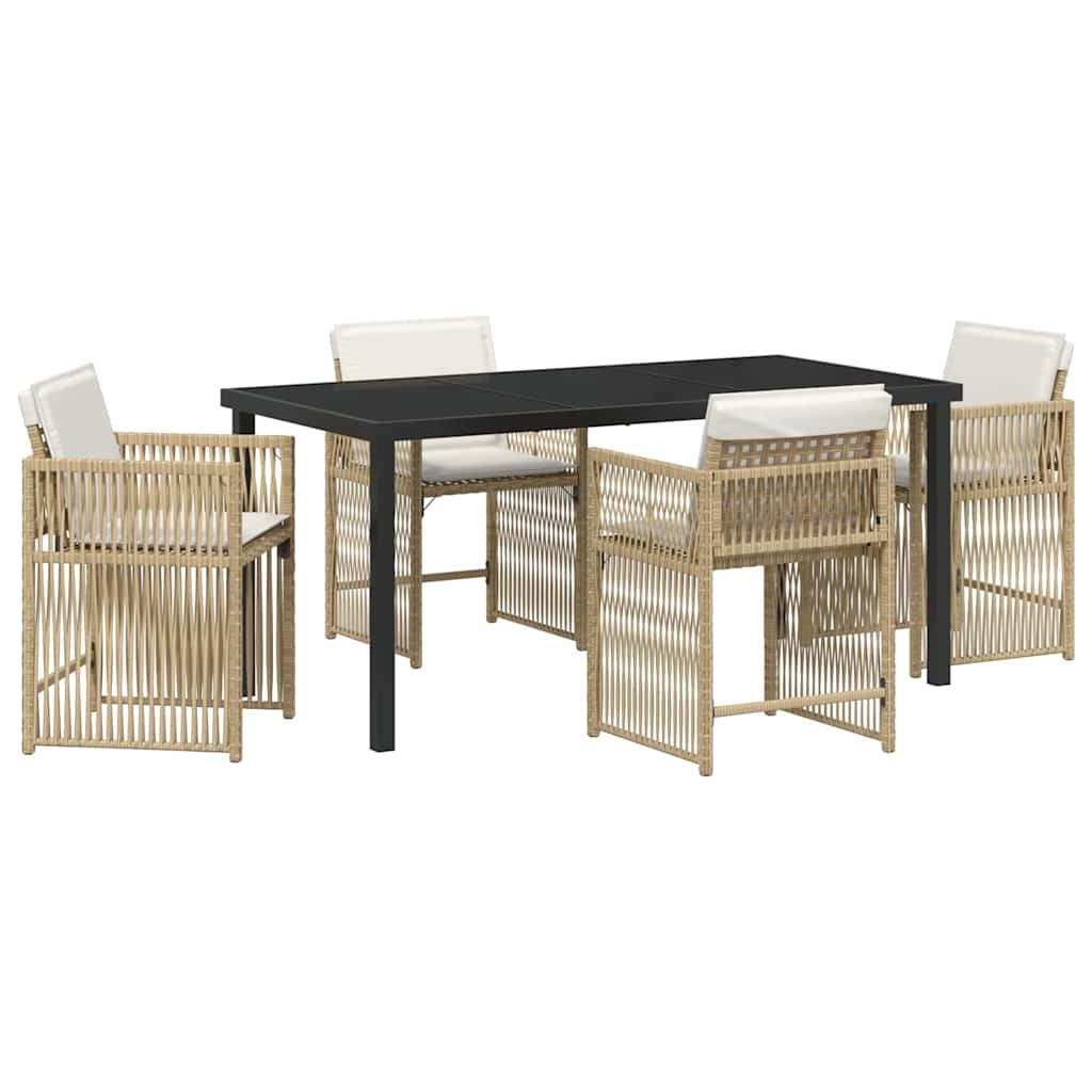Ensemble de salle à manger pour jardin 5 pcs Beige polyrotin - XIOS