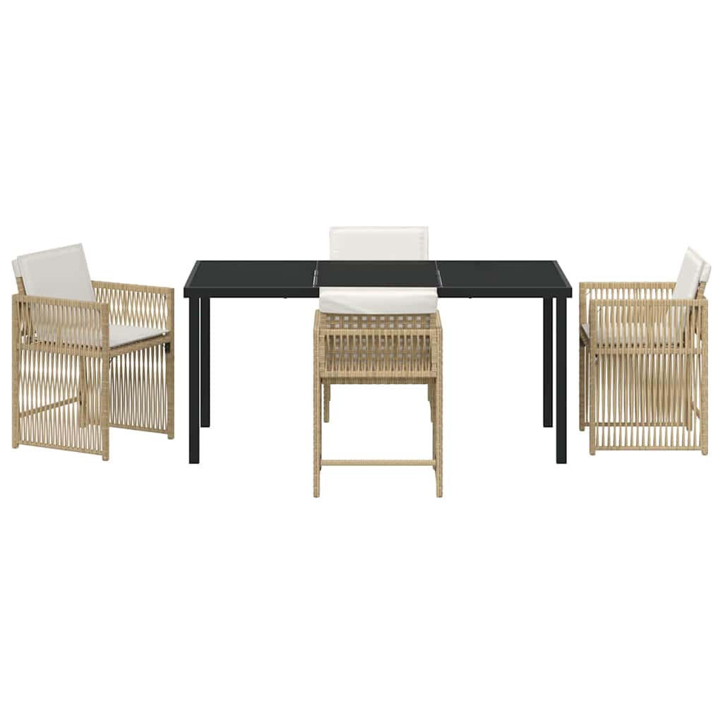Ensemble de salle à manger pour jardin 5 pcs Beige polyrotin - XIOS