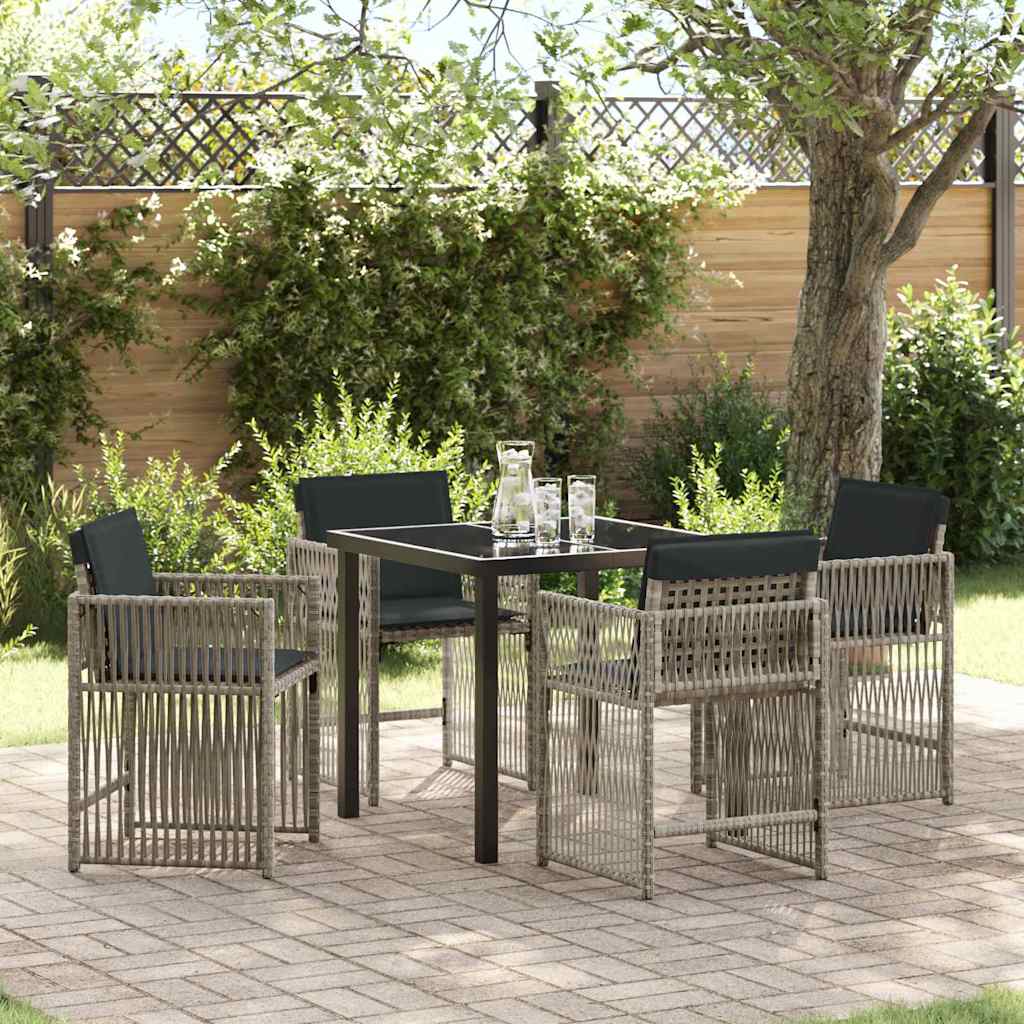 Ensemble de salle à manger pour jardin 5 pcs Gris clair - XIOS