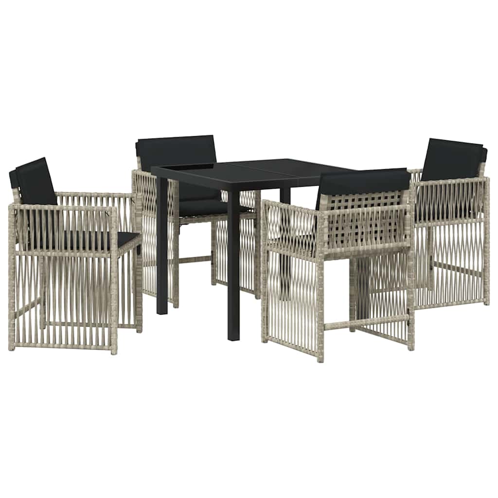 Ensemble de salle à manger pour jardin 5 pcs Gris clair - XIOS