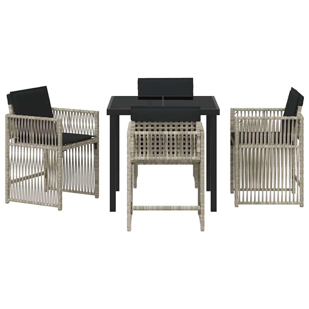 Ensemble de salle à manger pour jardin 5 pcs Gris clair - XIOS