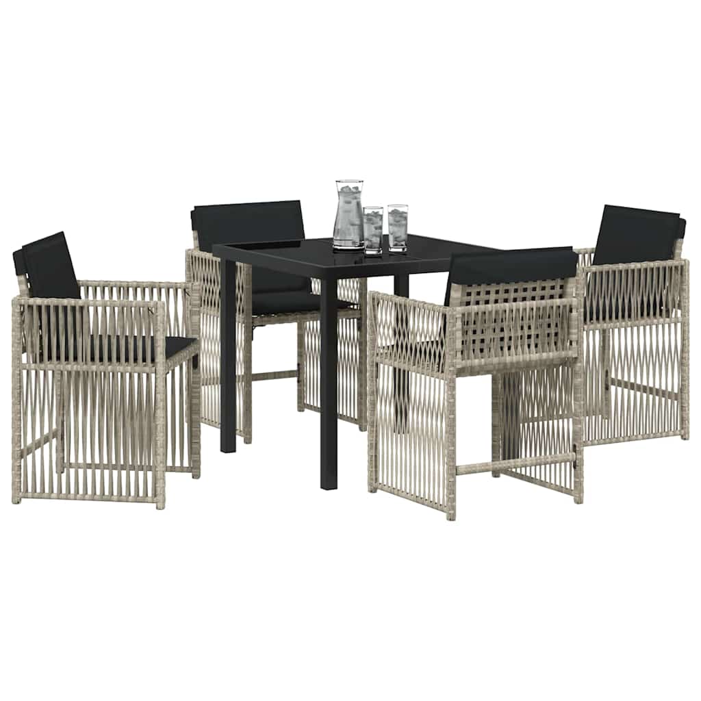 Ensemble de salle à manger pour jardin 5 pcs Gris clair - XIOS