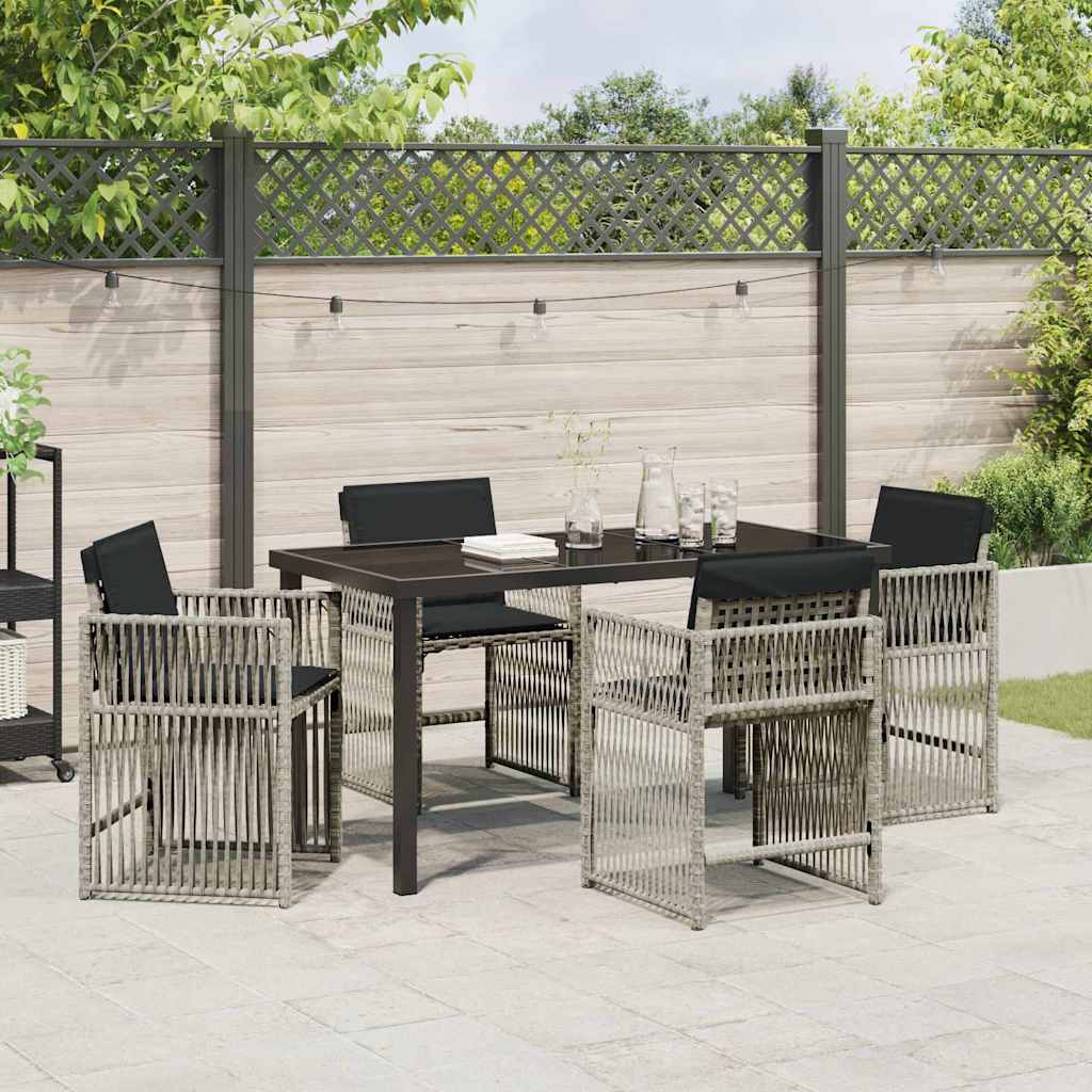 Ensemble de salle à manger pour jardin 5 pcs Gris clair - XIOS