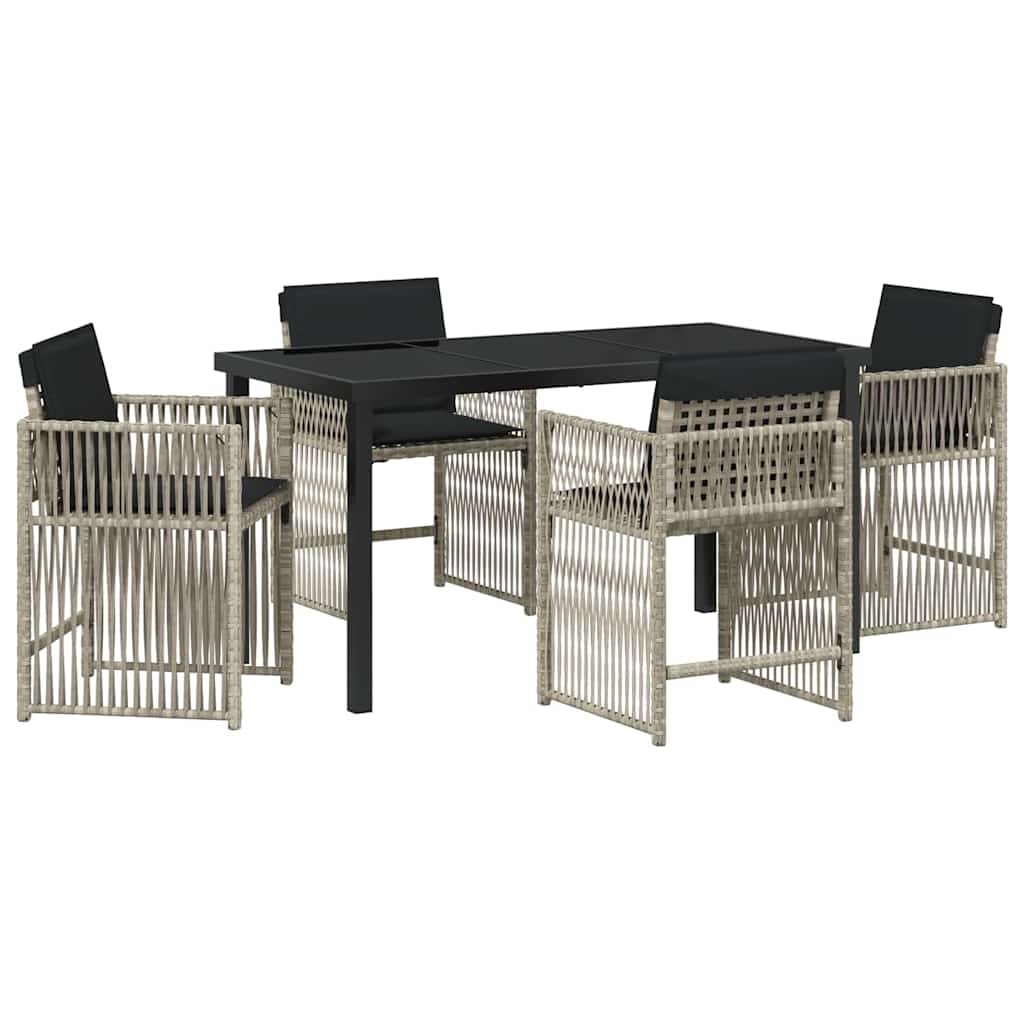 Ensemble de salle à manger pour jardin 5 pcs Gris clair - XIOS