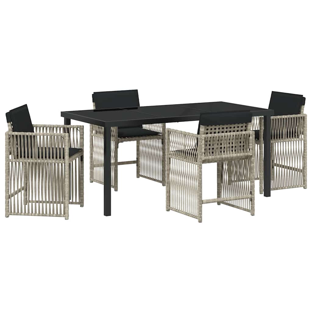 Ensemble de salle à manger pour jardin 5 pcs Gris clair - XIOS