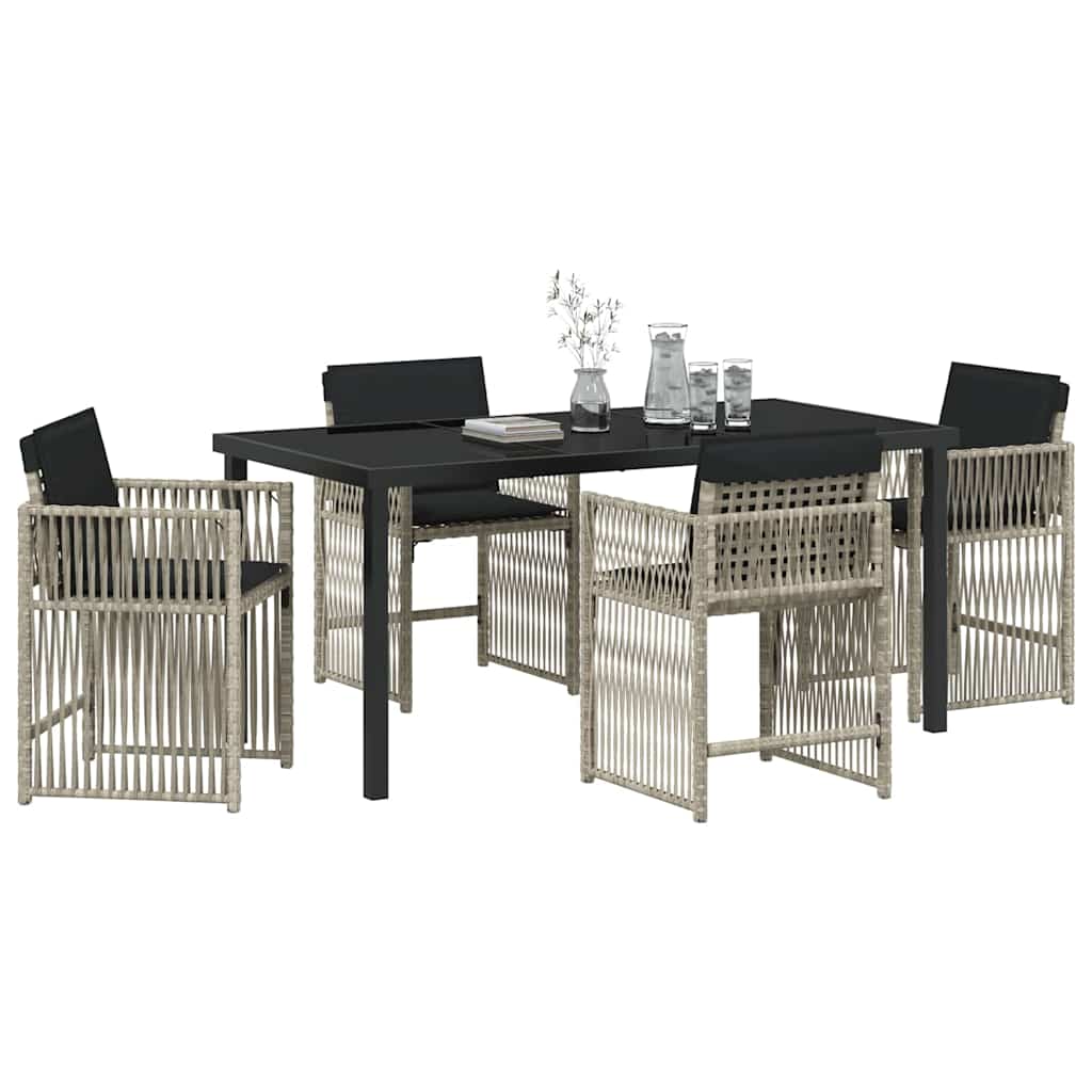 Ensemble de salle à manger pour jardin 5 pcs Gris clair - XIOS