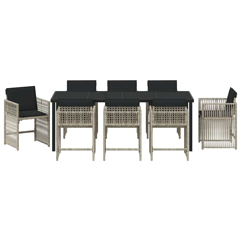 Ensemble de salle à manger pour jardin 9 pcs Gris clair - XIOS