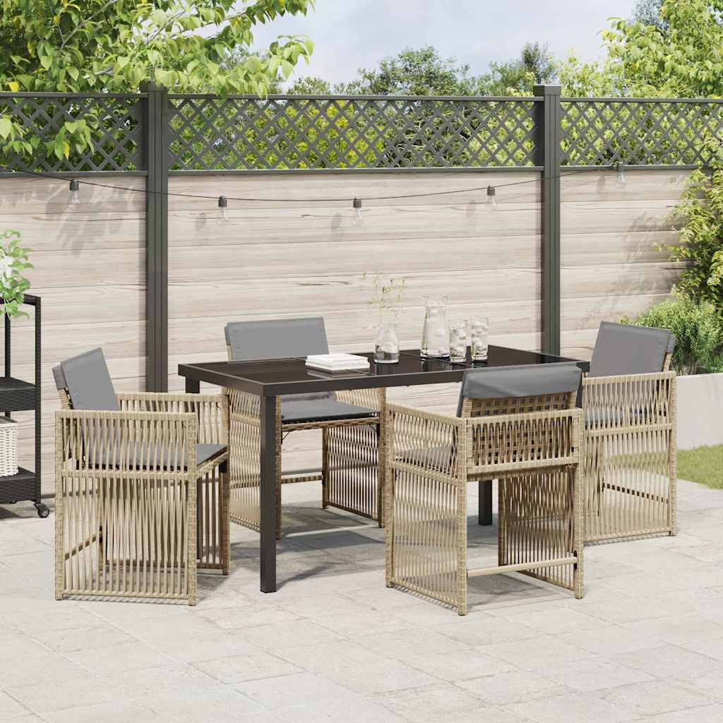 Ensemble de salle à manger pour jardin 5 pcs Beige polyrotin - XIOS