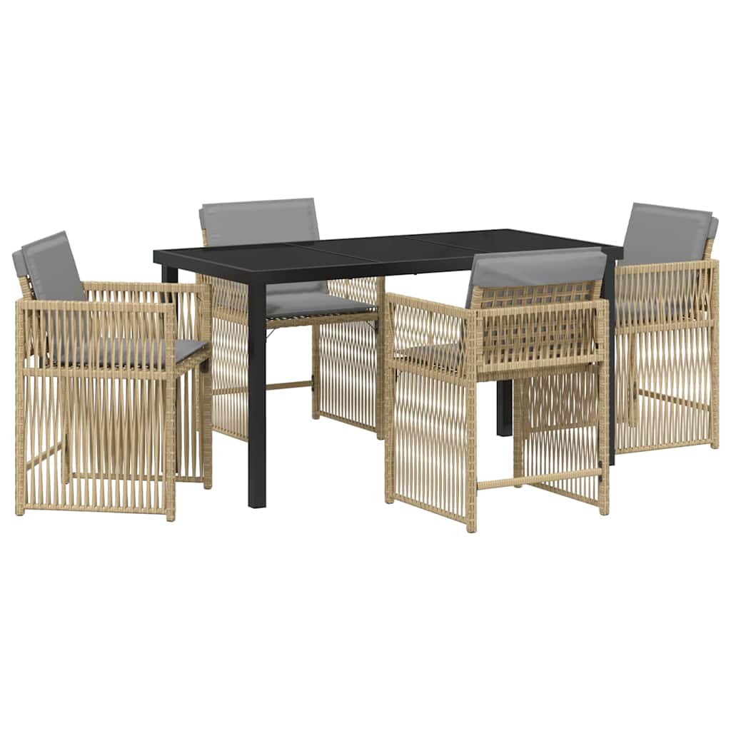 Ensemble de salle à manger pour jardin 5 pcs Beige polyrotin - XIOS