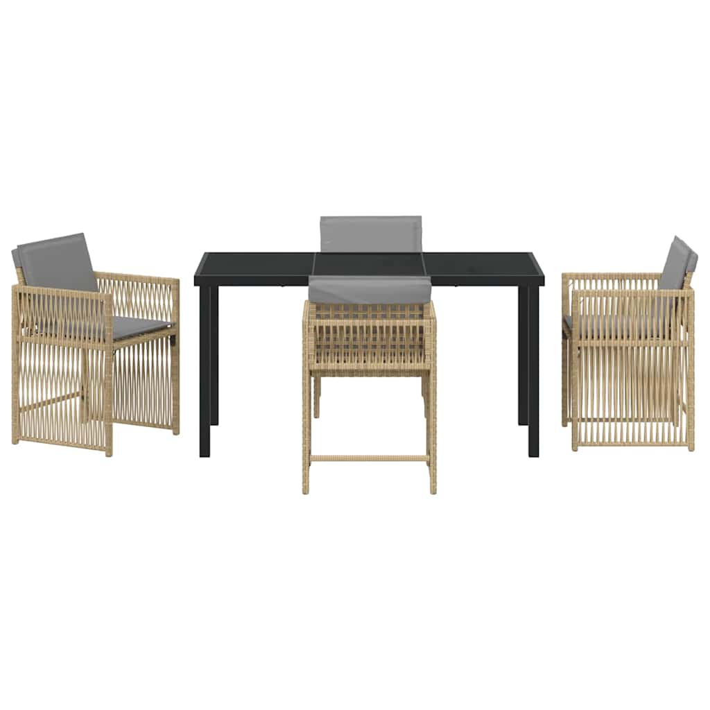 Ensemble de salle à manger pour jardin 5 pcs Beige polyrotin - XIOS