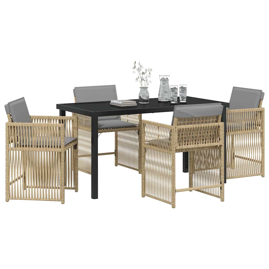 Ensemble de salle à manger pour jardin 5 pcs Beige polyrotin - XIOS