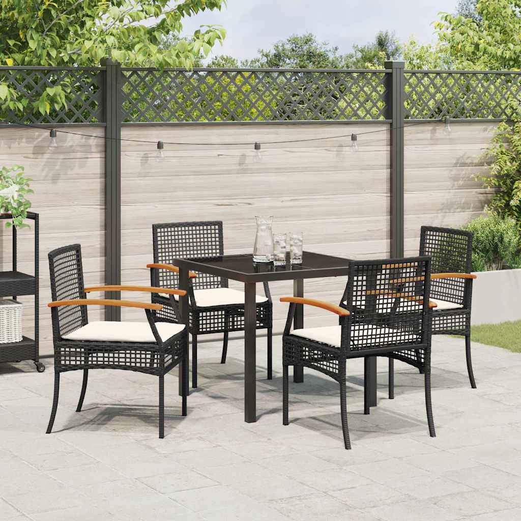 Ensemble de salle à manger pour jardin 5 pcs Noir Rotin - XIOS