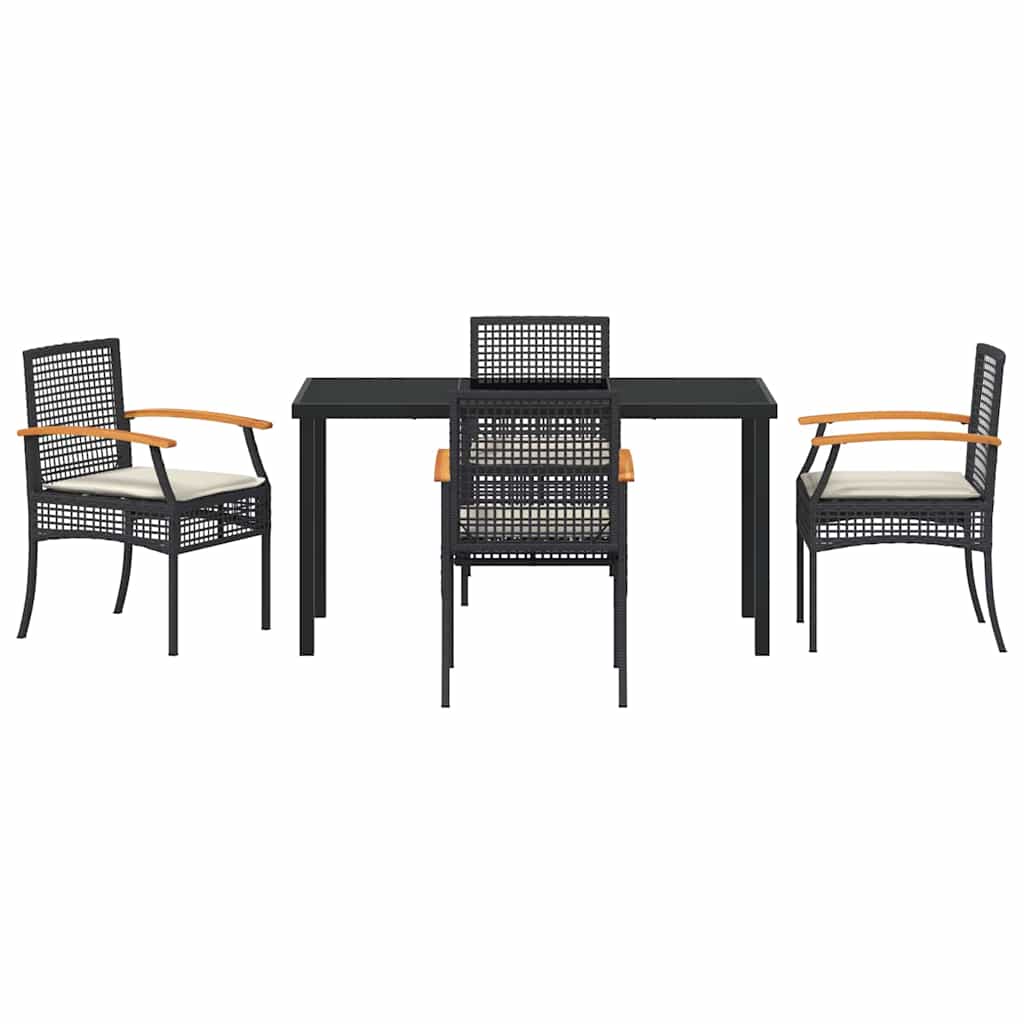 Ensemble de salle à manger pour jardin 5 pcs Noir Rotin - XIOS