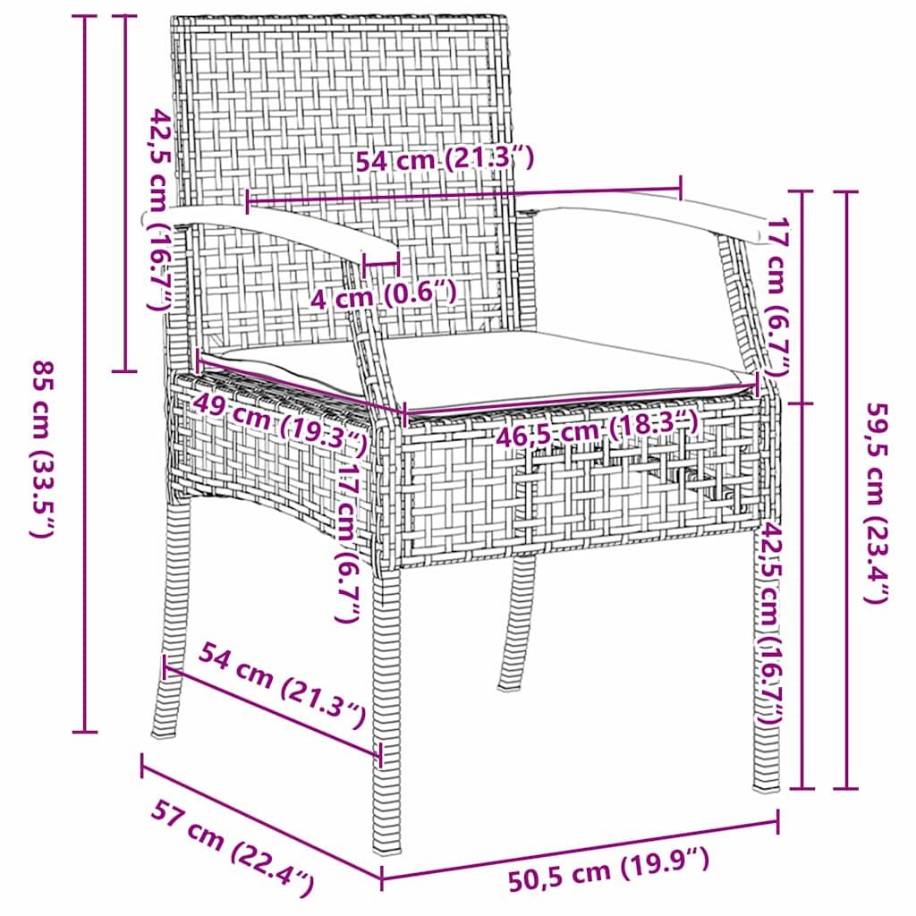 Ensemble de salle à manger pour jardin 5 pcs Noir Rotin - XIOS