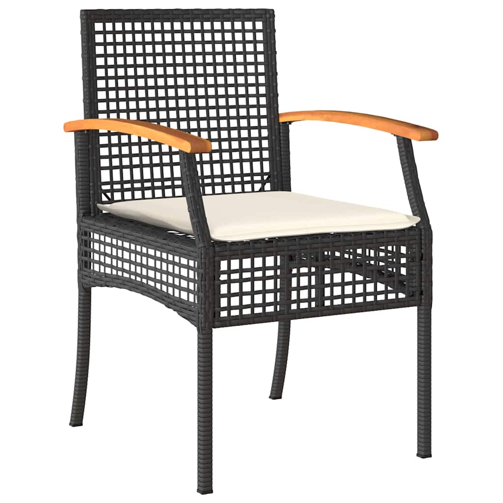 Ensemble de salle à manger pour jardin 7 pcs Gris et Noir Rotin