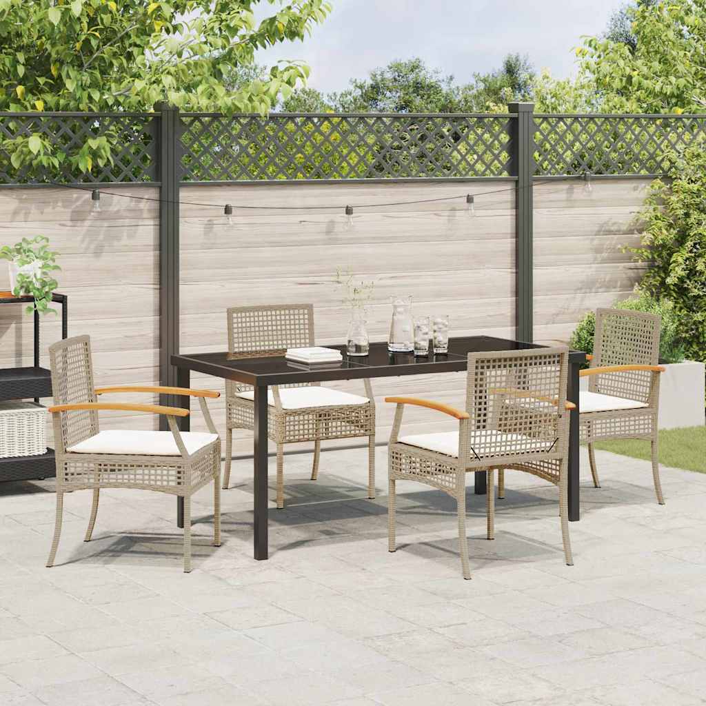 Ensemble de salle à manger pour jardin 5 pcs Beige et Noir - XIOS