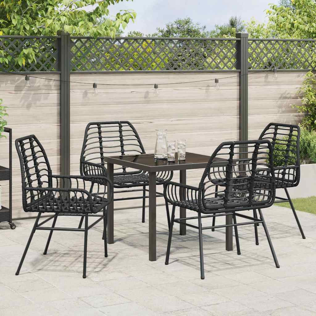 Ensemble de salle à manger pour jardin 5 pcs Noir polyrotin - XIOS