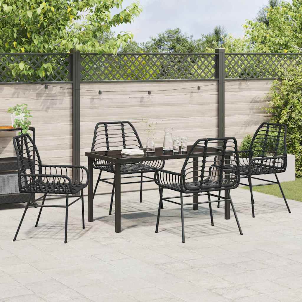 Ensemble de salle à manger pour jardin 5 pcs Noir polyrotin - XIOS