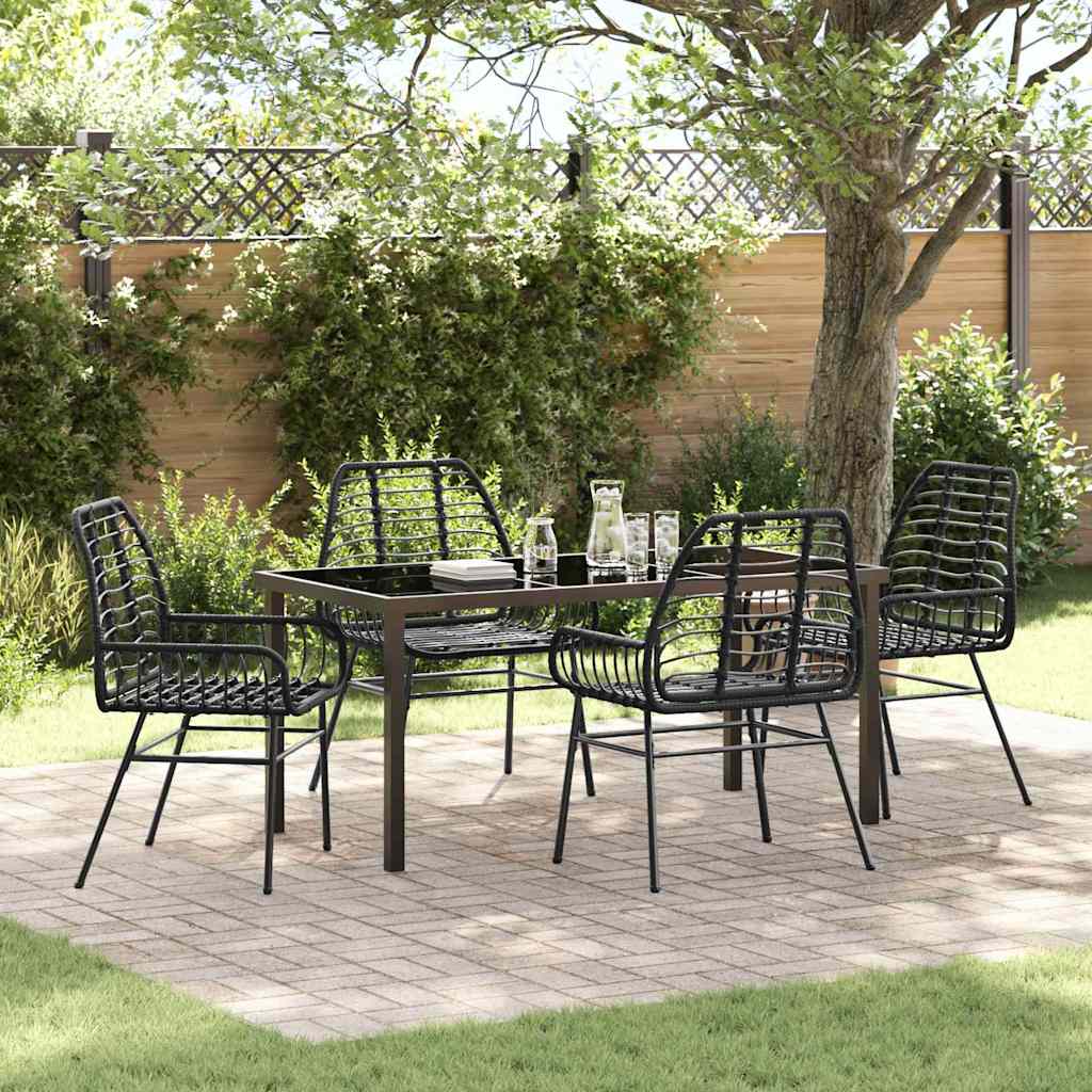 Ensemble de salle à manger pour jardin 5 pcs Noir polyrotin - XIOS