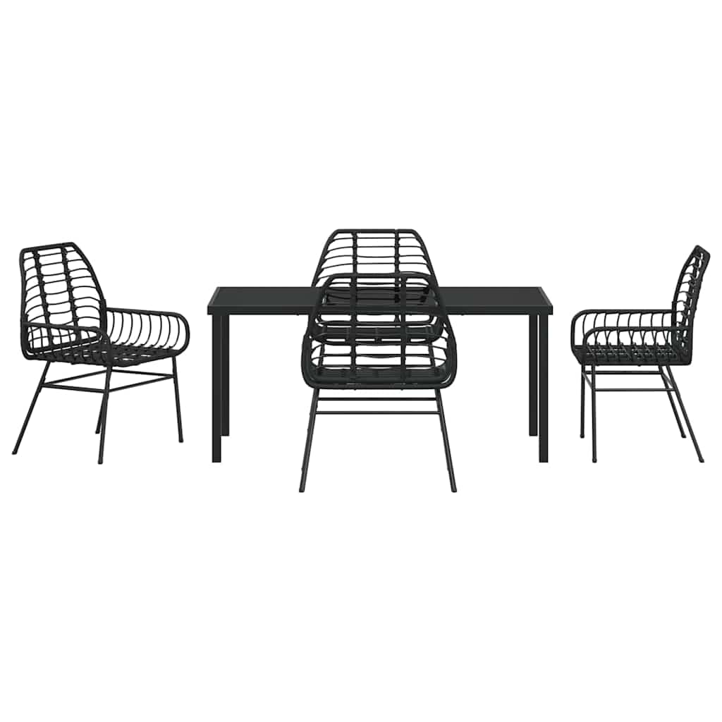 Ensemble de salle à manger pour jardin 5 pcs Noir polyrotin - XIOS