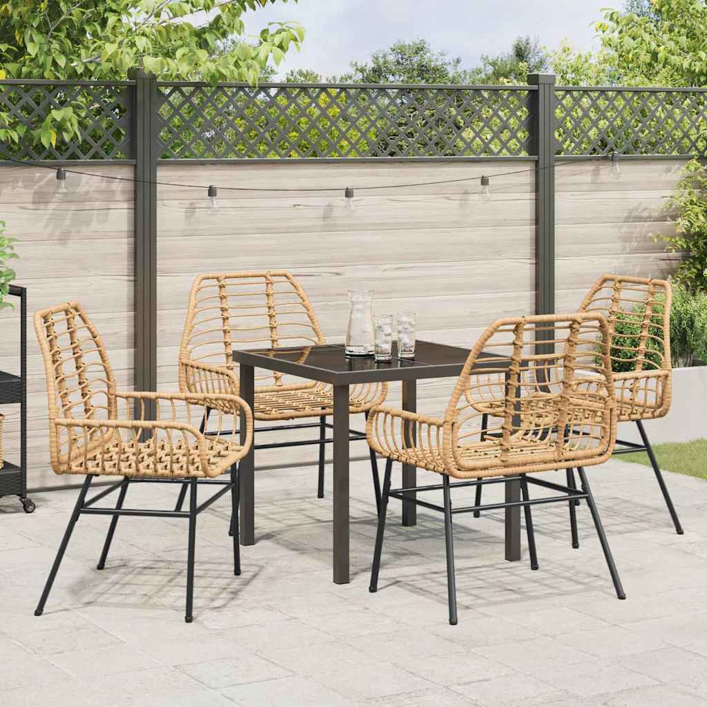 Ensemble de salle à manger pour jardin 5 pcs Marron polyrotin - XIOS