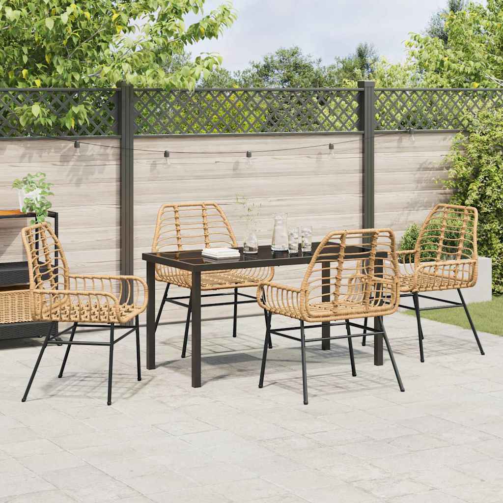 Ensemble de salle à manger pour jardin 5 pcs Marron polyrotin - XIOS